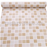 Samolepící tapety mozaika béžová se stříbrnou spárou 45 cm x 10 m