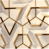 Samolepící tapety 3D geometrický vzor šedo-zlatý světlý 45 cm x 10 m