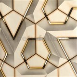Samolepící tapety 3D geometrický vzor šedo-zlatý tmavý 45 cm x 10 m