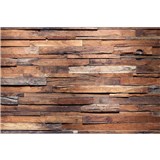Vliesové fototapety dřevěná stěna rozměr 375 cm x 250 cm - POSLEDNÍ KUSY