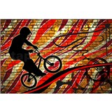 Vliesové fototapety bicycle red rozměr 375 cm x 250 cm