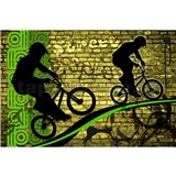 Vliesové fototapety bicycle green rozměr 375 cm x 250 cm