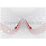 Vliesové fototapety 3D abstrakt bílo-červený rozměr 368 cm x 254 cm