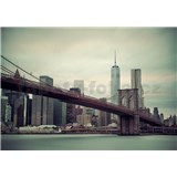 Vliesové fototapety New York a Brooklynský most rozměr 368 cm x 254 cm
