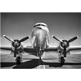 Vliesové fototapety černobílé letadlo rozměr 368 cm x 254 cm