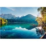Vliesové fototapety horské jezero rozměr 368 cm x 254 cm