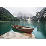 Vliesové fototapety loďka na jezeře rozměr 368 cm x 254 cm