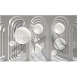 Fototapety 3D bílé koule rozměr 368 cm x 254 cm