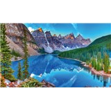 Vliesové fototapety morénové jezero rozměr 375 cm x 250 cm - POSLEDNÍ KUSY