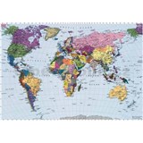 Fototapeta World Map, rozměr 254 cm x 184 cm