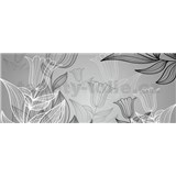 Vliesové fototapety listy s tulipány rozměr 250 cm x 104 cm
