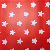 Samolepící tapety hvězdičky červený podklad 45 cm x 15 m