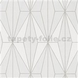 Vliesové tapety na zeď IMPOL Giulia Art-Deco vzor krémový se stříbrnými konturami