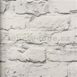 Vliesové tapety na zeď Wood´n Stone cihlová zeď bílo-šedá POSLENÍ KUS