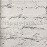 Vliesové tapety na zeď Wood´n Stone cihlová zeď bílo-hnědá - POSLEDNÍ KUSY