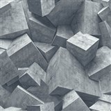 Vliesové tapety na zeď Hexagone 3D kostky světle šedé