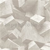 Vliesové tapety na zeď Hexagone 3D kostky světle hnědé
