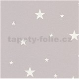 Vliesové tapety na zeď Il Decoro hvězdičky stříbrné na tmavě růžovém podkladu