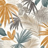 Vliesové tapety na zeď IMPOL Jungle Fever palmové listy zlato-černo-šedé