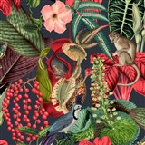 Vliesové tapety na zeď IMPOL Jungle Fever - fauna a flóra růžovo-zelená