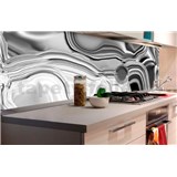 Samolepící tapety za kuchyňskou linku tekuté stříbro rozměr 180 cm x 60 cm - POSLEDNÍ KUSY