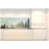 Samolepící tapety za kuchyňskou linku mlha nad lesem rozměr 350 cm x 60 cm