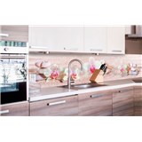 Samolepící tapety za kuchyňskou linku ZEN květiny rozměr 260 cm x 60 cm - POSLEDNÍ KUSY