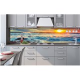 Samolepící tapety za kuchyňskou linku západ slunce na pobřeží rozměr 260 cm x 60 cm - POSLEDNÍ KUSY
