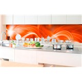 Samolepící tapety za kuchyňskou linku abstrakt oranžový rozměr 350 cm x 60 cm - POSLEDNÍ KUSY