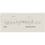 Lamelové dekorační panely OLMO zakončení pravé černé 2,7 x 270 cm