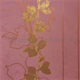 Vliesové tapety na zeď La Veneziana 3 stonky listů na vínovém podkladu