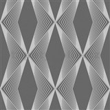 Vliesové tapety na zeď LIVIO geometrický vzor šedý na černém podkladu - POSLEDNÍ KUSY