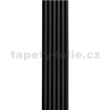 Dekorační panely černý mat 3D lamely na filcovém podkladu 270 x 30 cm