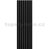 Dekorační panely černý mat 3D lamely na filcovém podkladu 270 x 40 cm