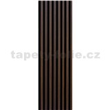 Dekorační panely dub tmavý 3D lamely na filcovém podkladu 270 x 40 cm