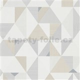 Vliesové tapety na zeď IMPOL Novara 3 geometrický vzor hnědo-béžový