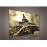Obraz na plátně Eiffelova věž v sépia 75 x 100 cm