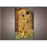 Obraz na plátně À la Gustav Klimt Polibek 75 x 100 cm