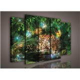 Obraz na plátně jaguár v džungli 150 x 100 cm
