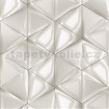 Vliesové tapety na zeď IMPOL Onyx 3D hexagony světle šedo-hnědé