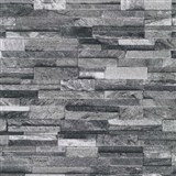 Vliesové tapety na zeď Origin - kámen pískovec černo-šedý