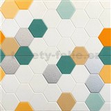 Samolepící pěnové 3D panely rozměr 70 x 70 cm, plástve bílo-zelené