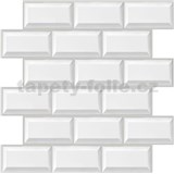 Samolepící pěnové 3D panely rozměr 30 x 30 cm, 3D obklad bílý s šedou spárou