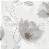 Papírové tapety na zeď IMPOL velké šedé květy - POSLEDNÍ  KUSY