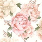 Papírové tapety na zeď IMPOL velké růžovo-béžové květy