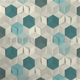 Vliesové tapety na zeď IMPOL hexagony 3D modré