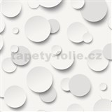 Papírové tapety na zeď IMPOL 3D bubliny šedé
