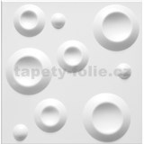 Stropní panely 3D XPS CIRCLES bílý rozměr 50 x 50 cm