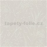 Vliesové tapety na zeď Pure Elegance popínavé větvičky bílé na hnědém podkladu