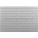 Obkladové panely 3D PVC rozměr 440 x 580 mm malá cihla bílá s bílou spárou